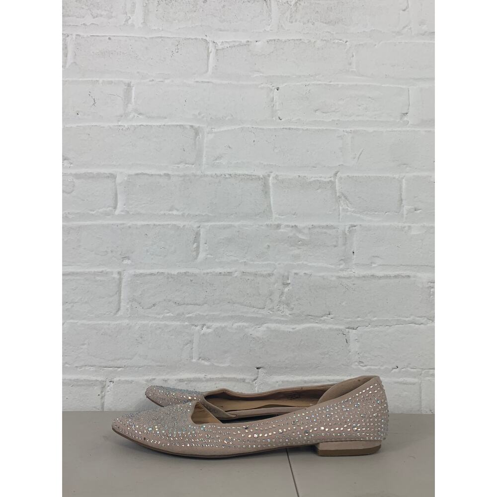 Big Buddha Champagne Embellished Rhinestone Ballet Flats Blush Pink Size US 8.5